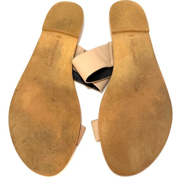 Rebecca Minkoff Tan Leather Slide Sandals Size 10M - Picture 4 of 5